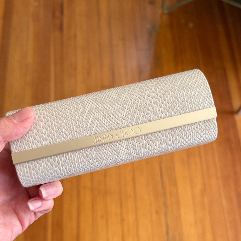 Jimmy Choo Cream Snakeskin Sunglasses Case